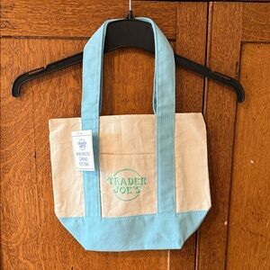 Trader Joe's Canvas Tote Bag in Light Blue NWT
